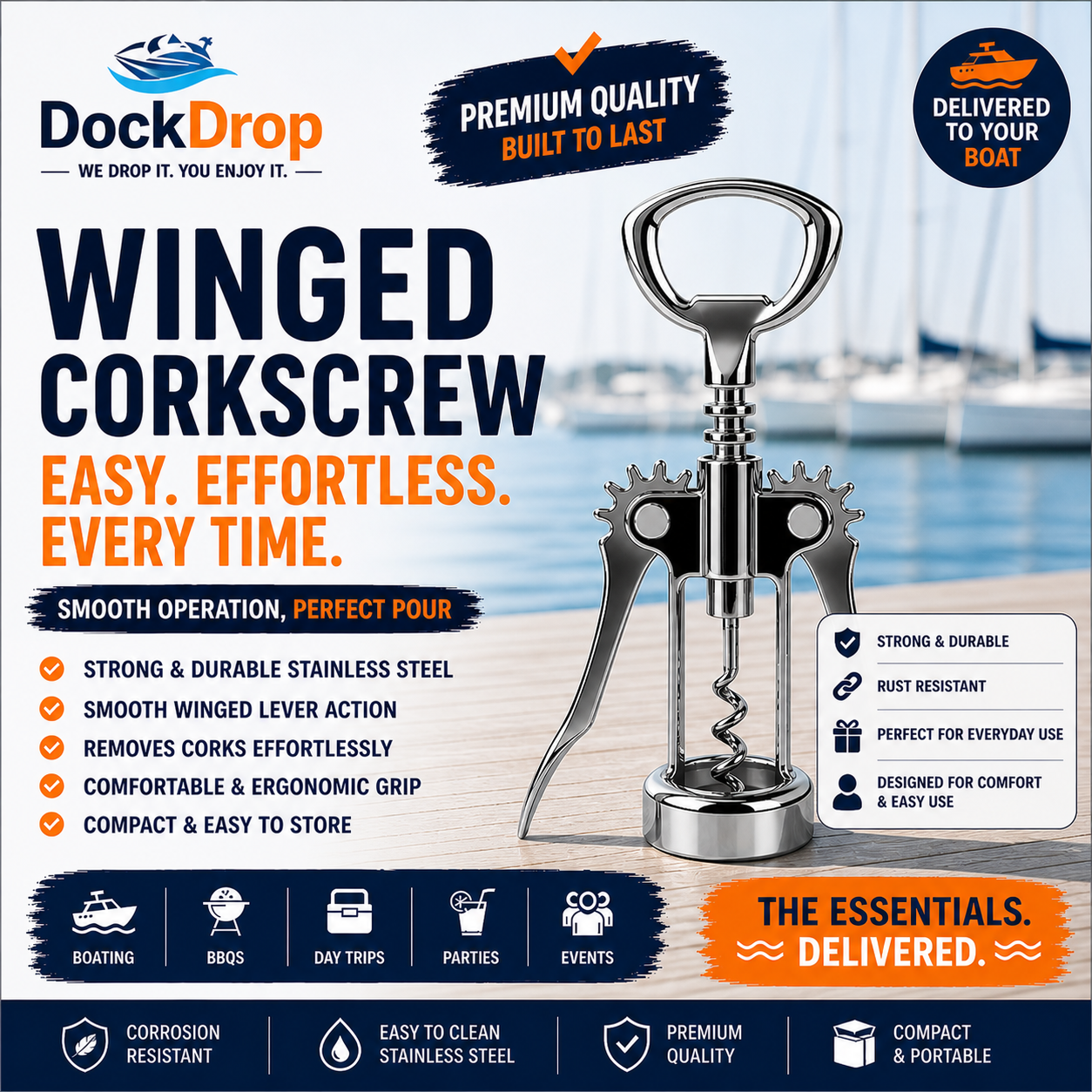 Winged CorkScrew/Bottle Opener